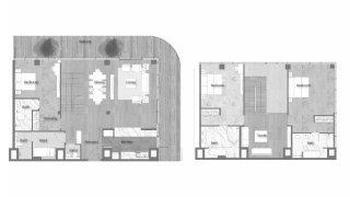 Планировка дуплекса 3 спальни в ЖК YAS BEACH RESIDENCE № 11014